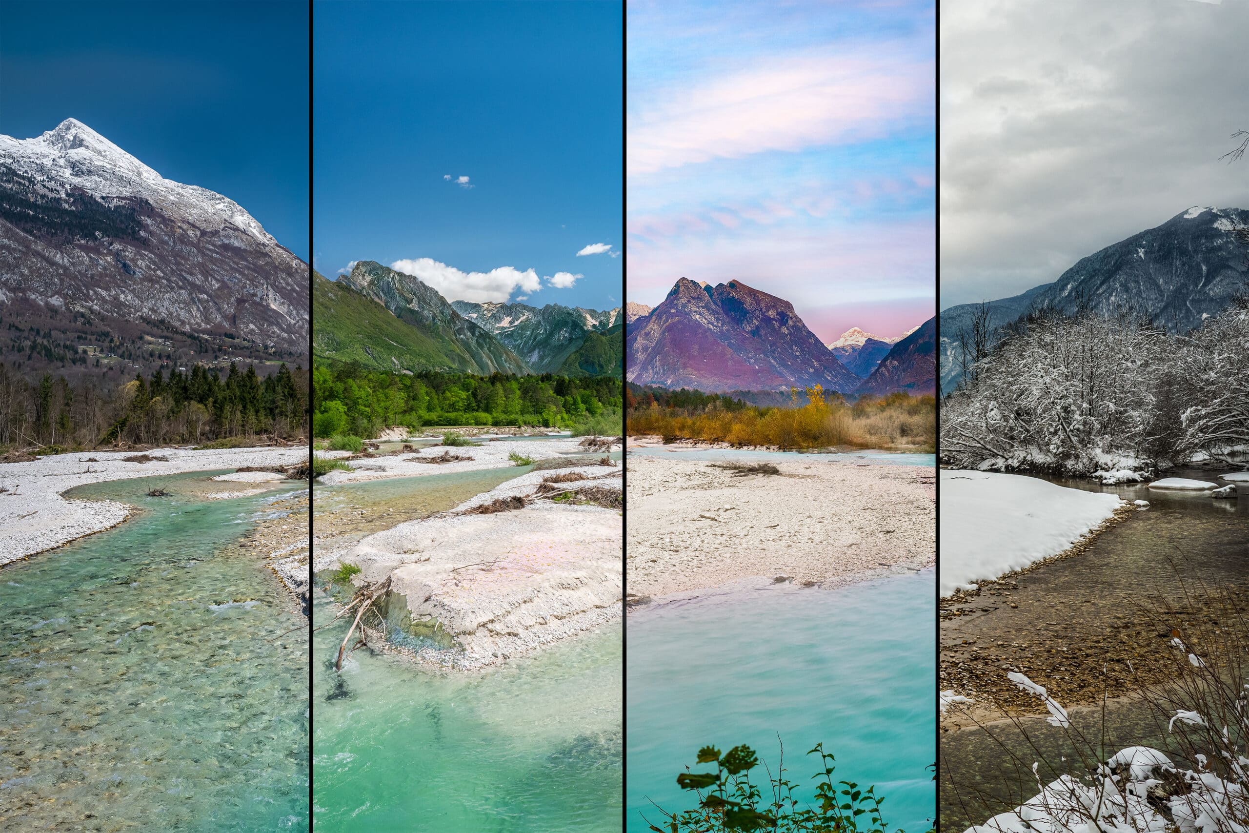 Time-lapse frame of the Soča river